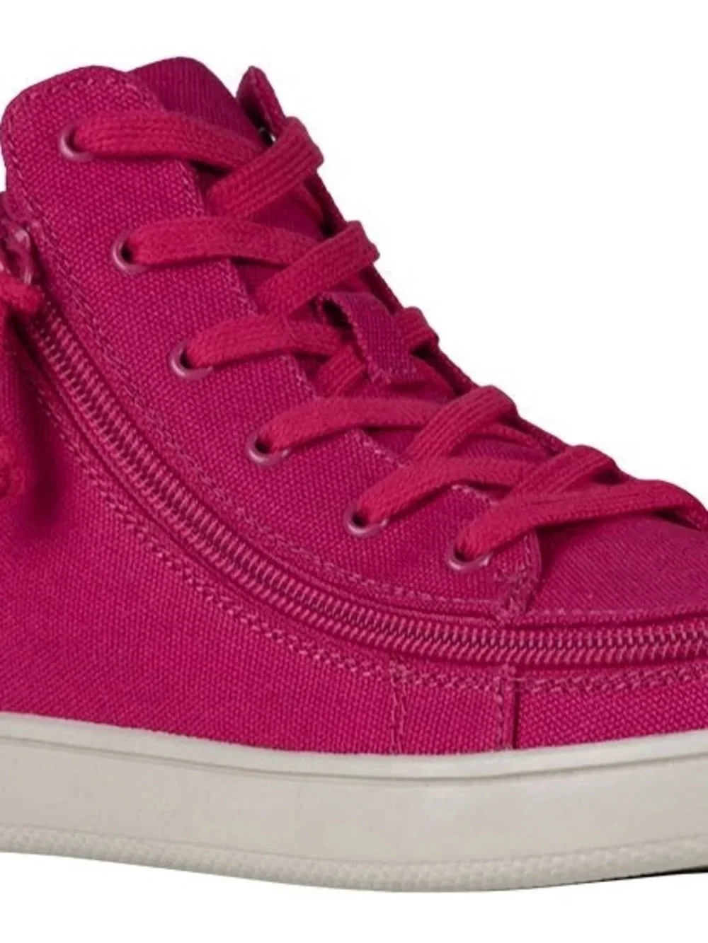 High-Top Canvas Athletic Sneaker in Bright Pink for use with an AFO